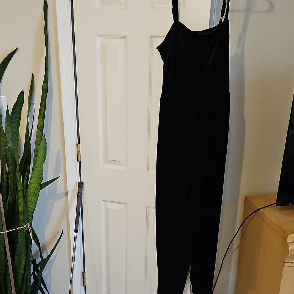 Old Navy Classic Black Velvet Jumpsuit